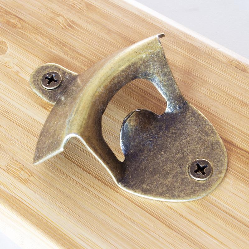 Solid Bamboo Bottle Opener w/ Magnetic Catch 1