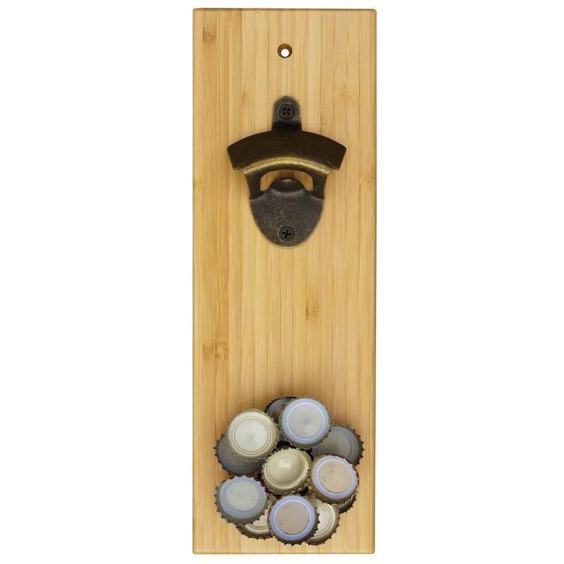 Solid Bamboo Bottle Opener w/ Magnetic Catch 1