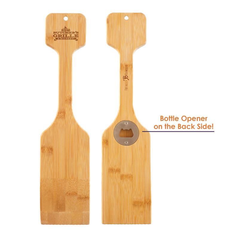 Bamboo BBQ Grill Scraper with Bottle Opener 1