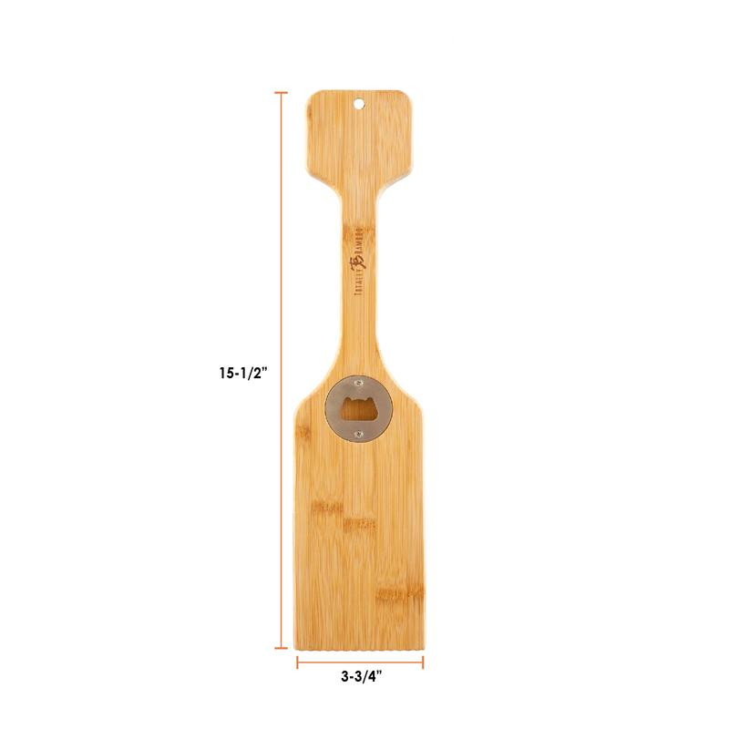Bamboo BBQ Grill Scraper with Bottle Opener 1