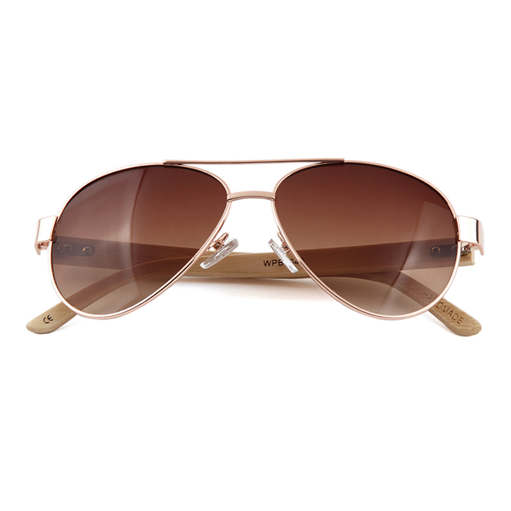 Wooden Series Bamboo Classic Aviator Sunglasses (TETON) 1