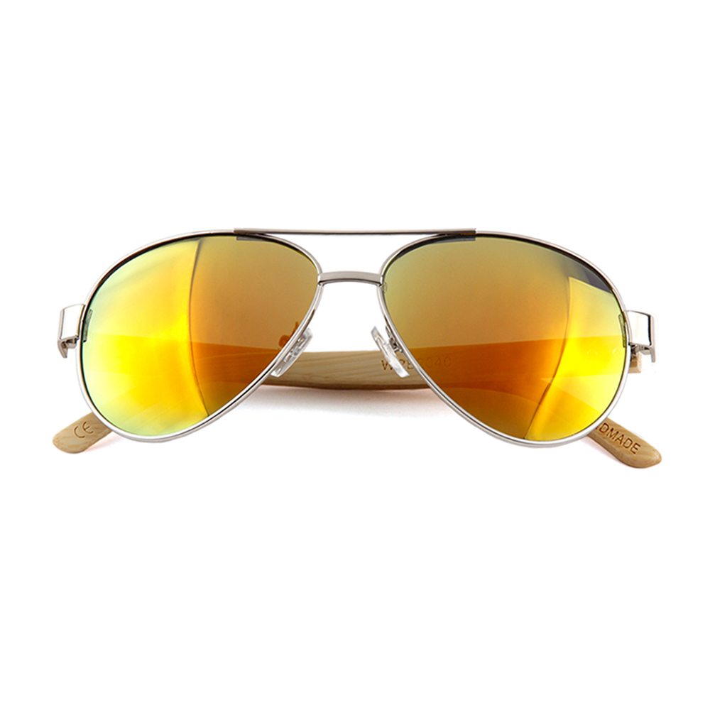 Wooden Series Bamboo Classic Aviator Sunglasses (TETON) 1
