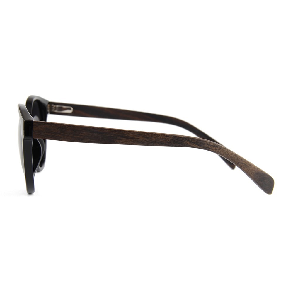 Wooden Series Ebony, Zebra & Rosewood, Round Sunglasses (SHUKSAN) 1