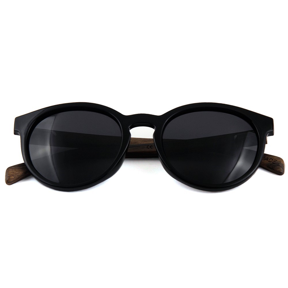 Wooden Series Ebony, Zebra & Rosewood, Round Sunglasses (SHUKSAN) 1