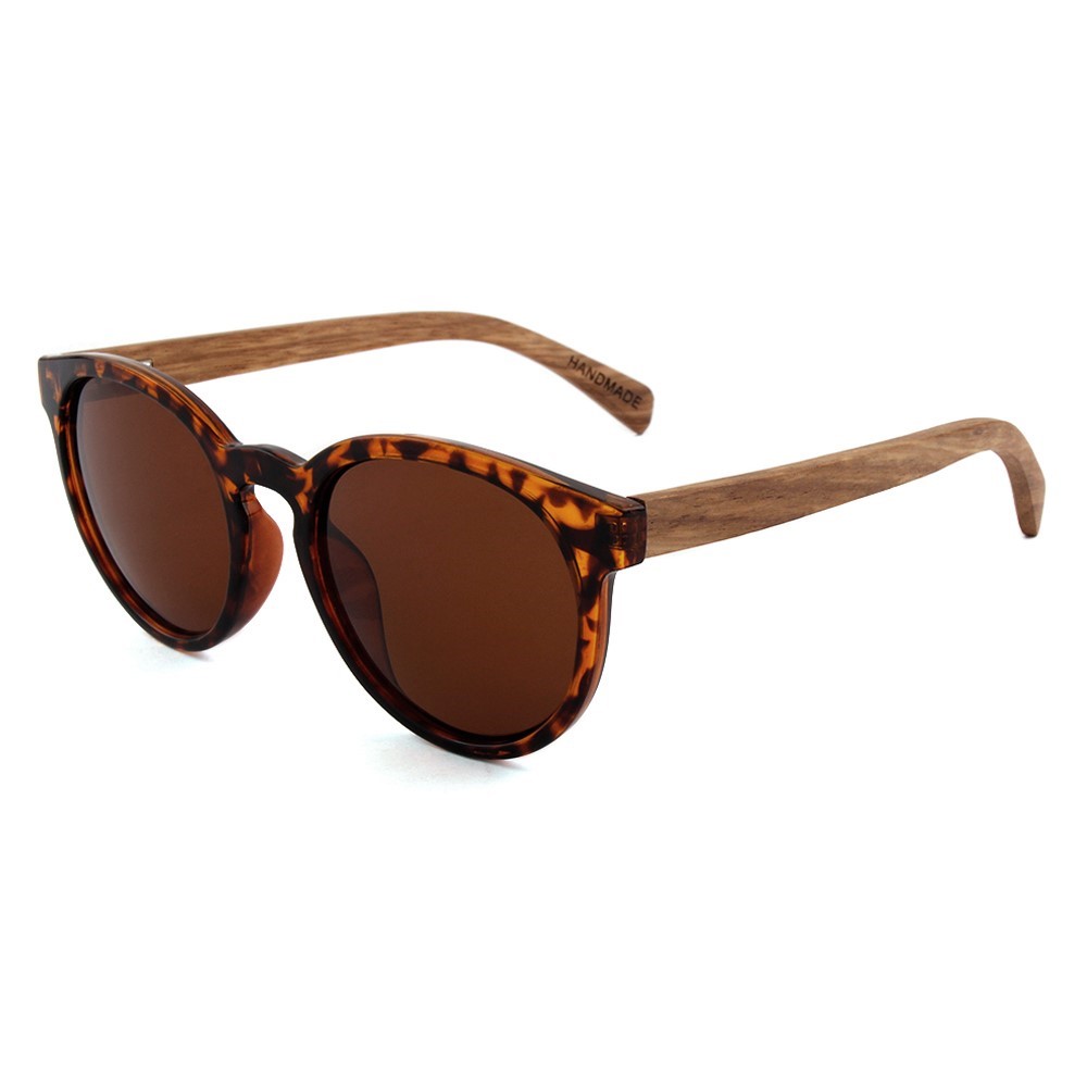 Wooden Series Ebony, Zebra & Rosewood, Round Sunglasses (SHUKSAN) 1