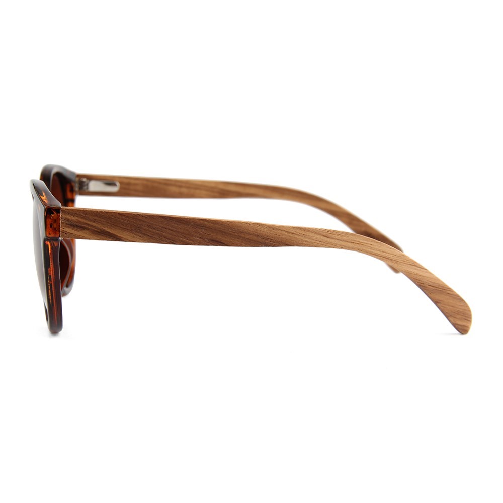 Wooden Series Ebony, Zebra & Rosewood, Round Sunglasses (SHUKSAN) 1