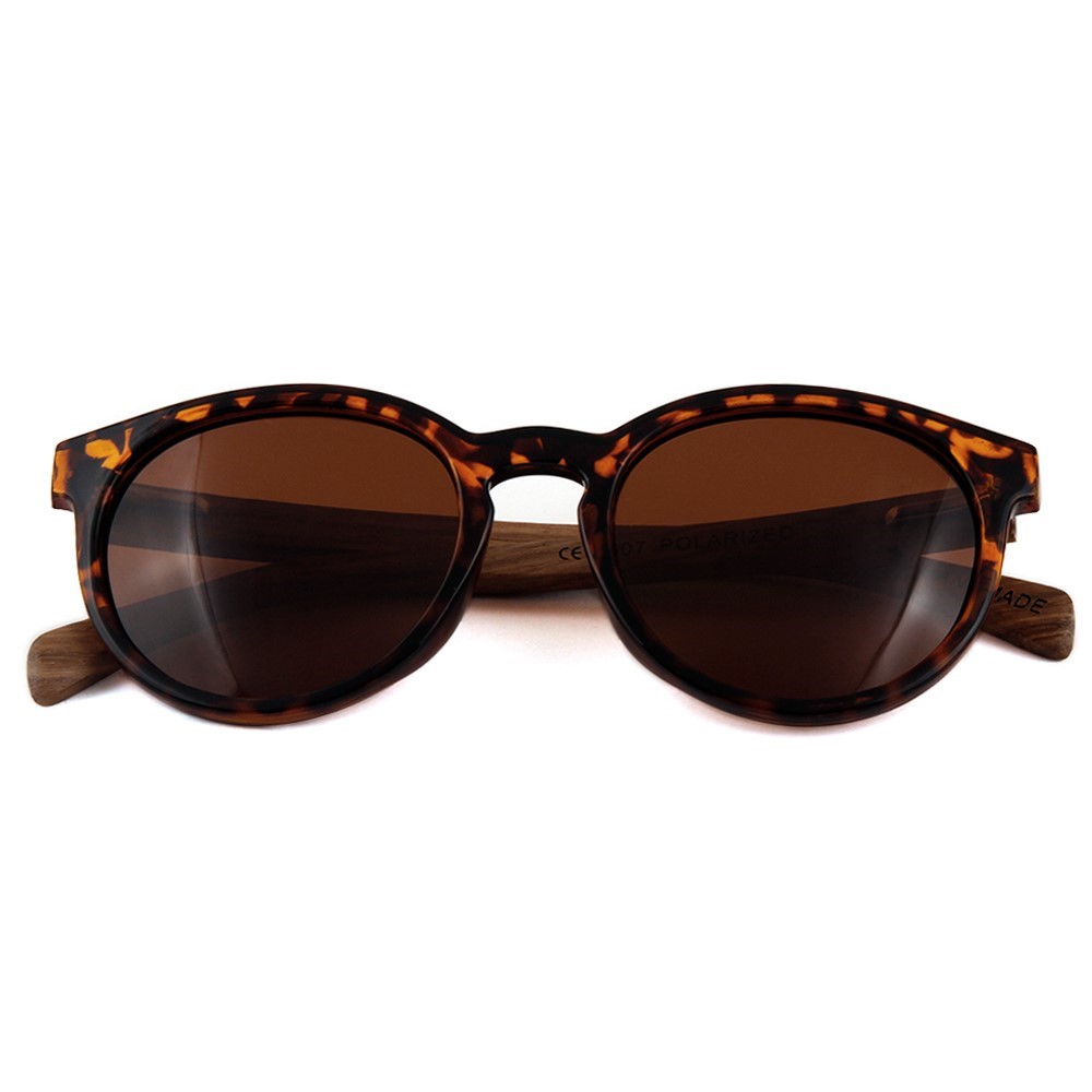 Wooden Series Ebony, Zebra & Rosewood, Round Sunglasses (SHUKSAN) 1