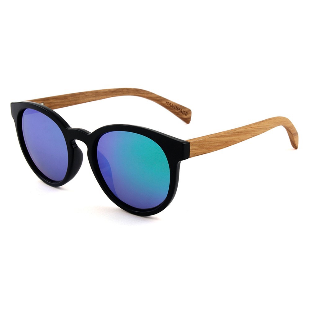 Wooden Series Ebony, Zebra & Rosewood, Round Sunglasses (SHUKSAN) 1