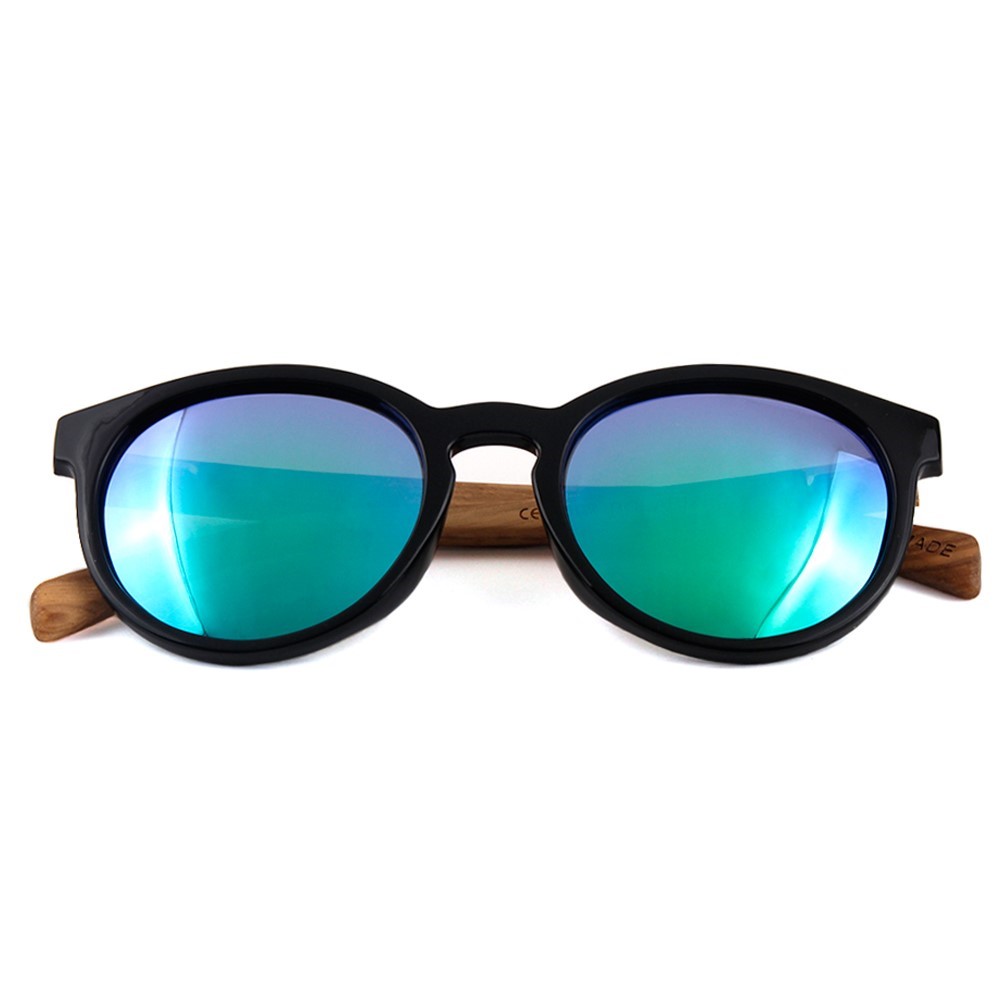Wooden Series Ebony, Zebra & Rosewood, Round Sunglasses (SHUKSAN) 1