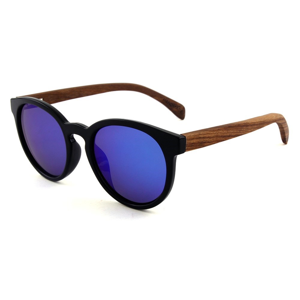 Wooden Series Ebony, Zebra & Rosewood, Round Sunglasses (SHUKSAN) 1