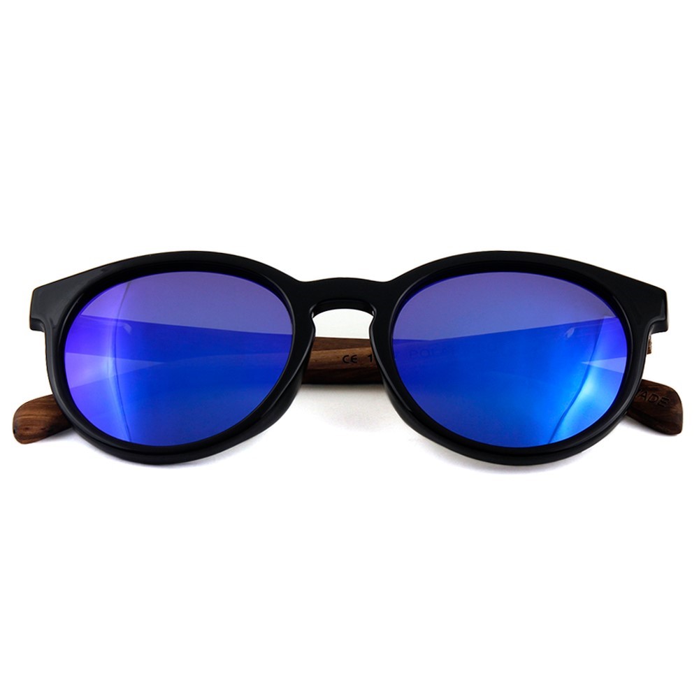 Wooden Series Ebony, Zebra & Rosewood, Round Sunglasses (SHUKSAN) 1