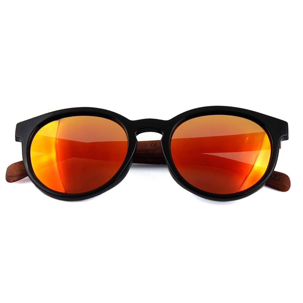 Wooden Series Ebony, Zebra & Rosewood, Round Sunglasses (SHUKSAN) 1