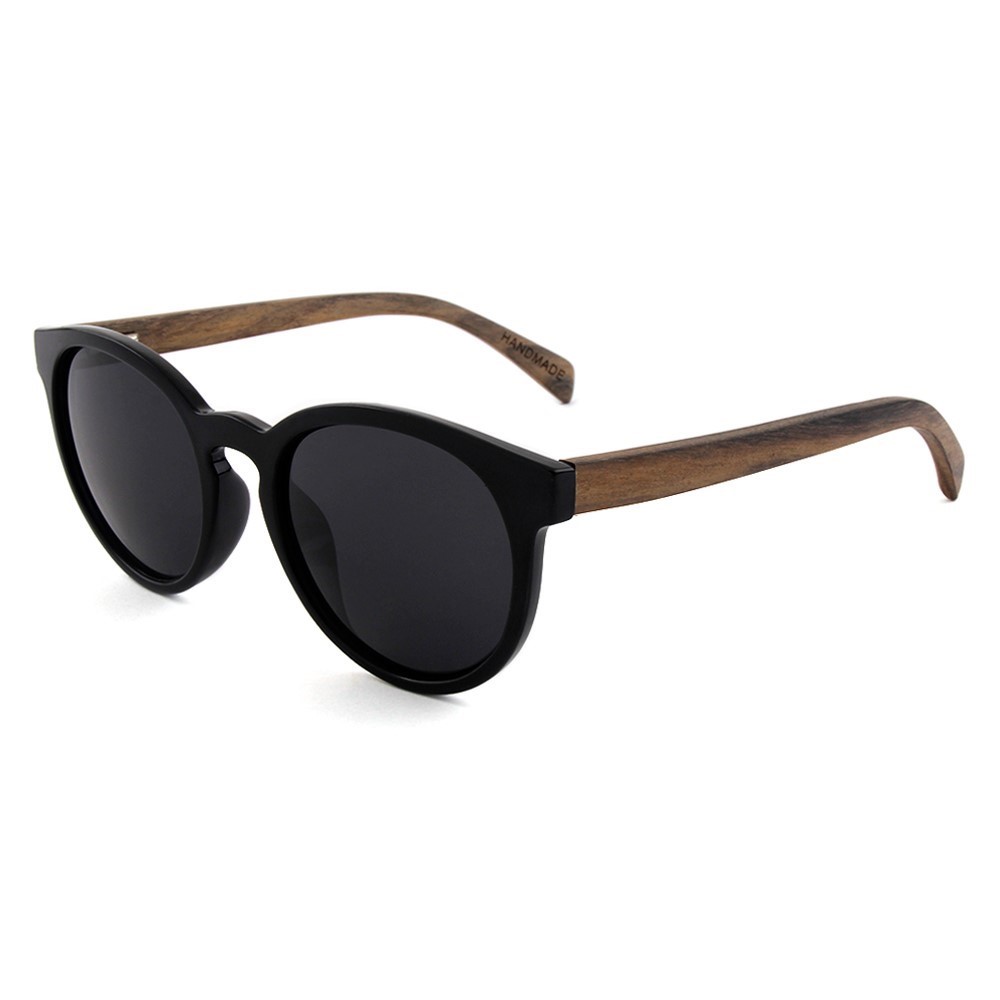 Wooden Series Ebony, Zebra & Rosewood, Round Sunglasses (SHUKSAN) 1