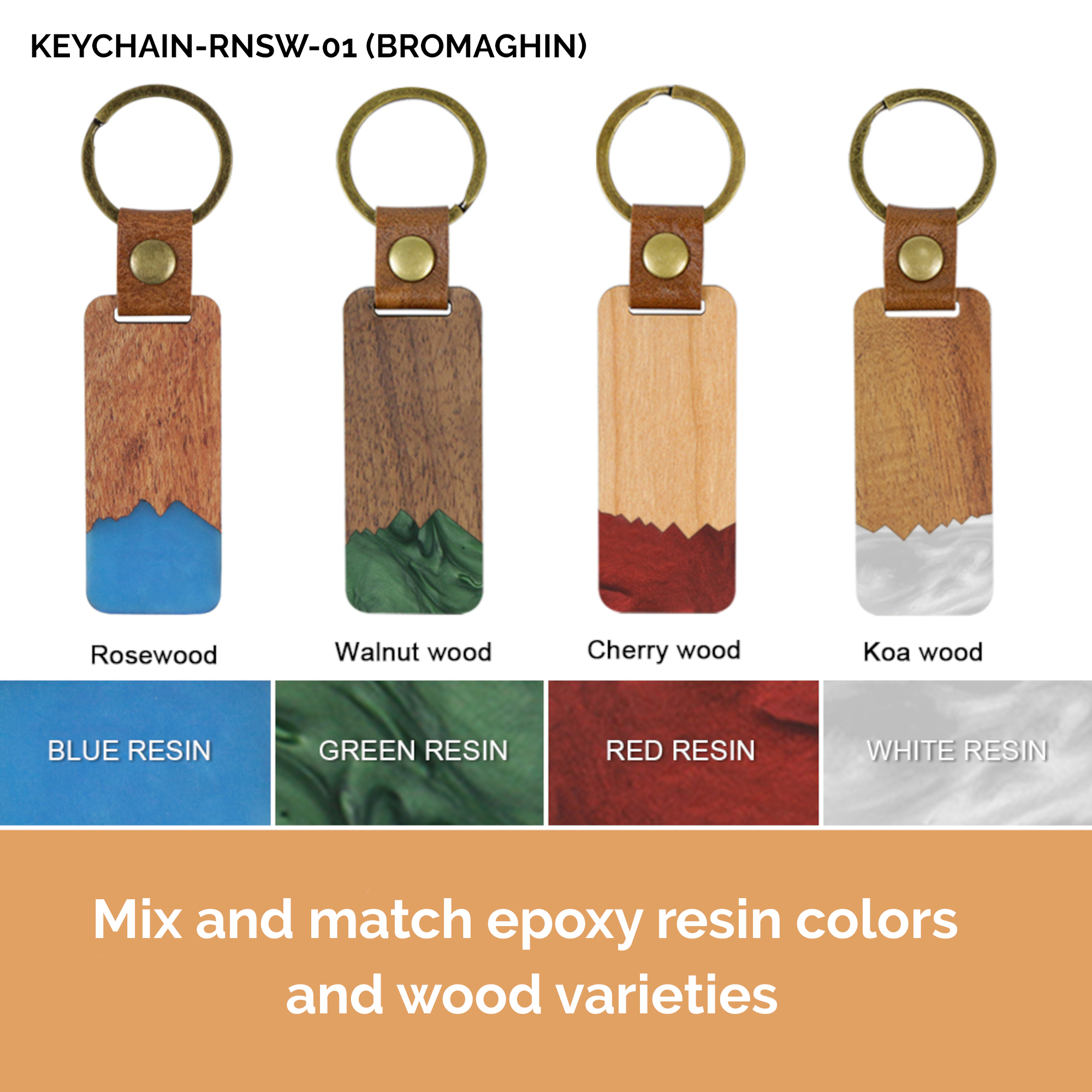 Resin & Wood Keychain (BROMAGHIN) 1