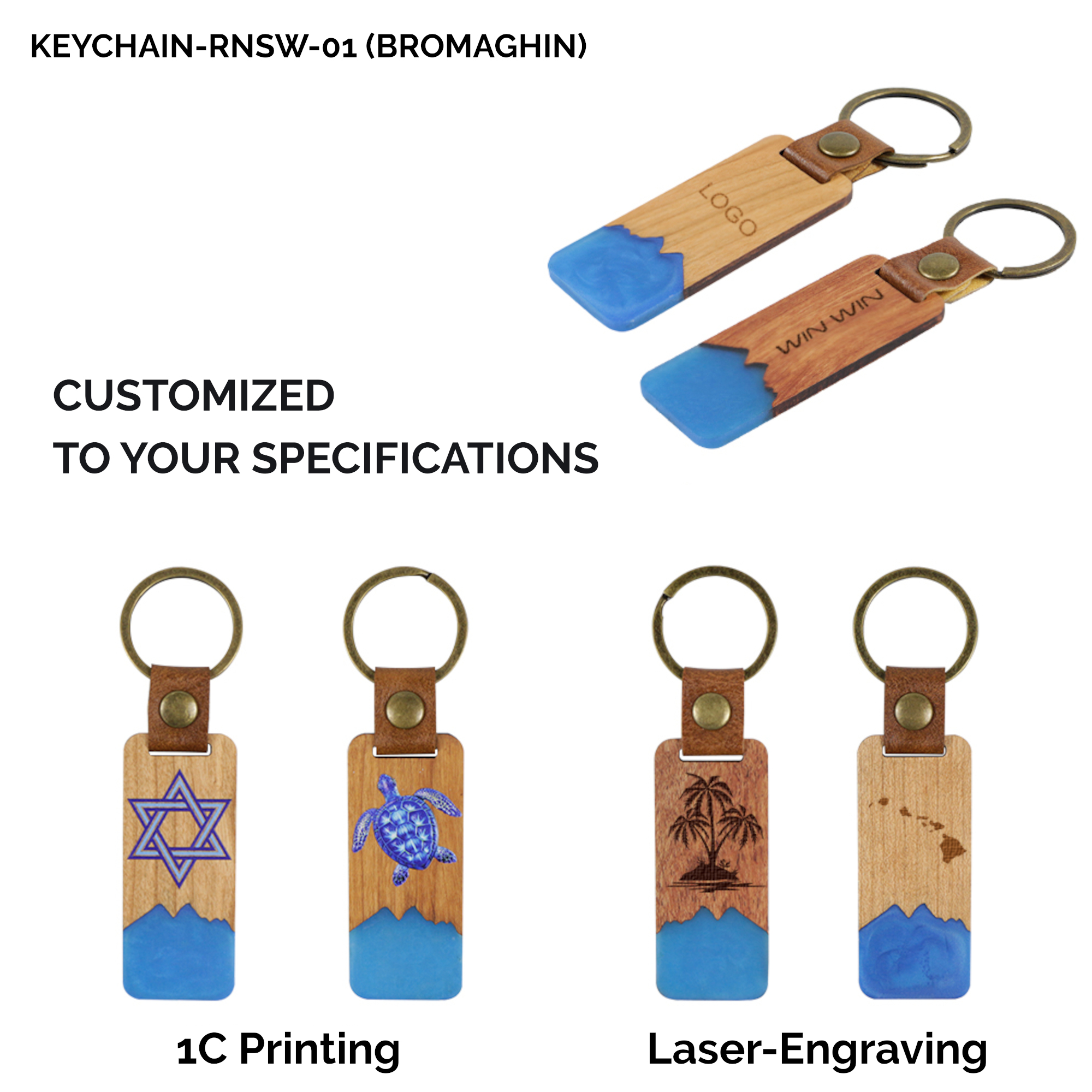 Resin & Wood Keychain (BROMAGHIN) 1