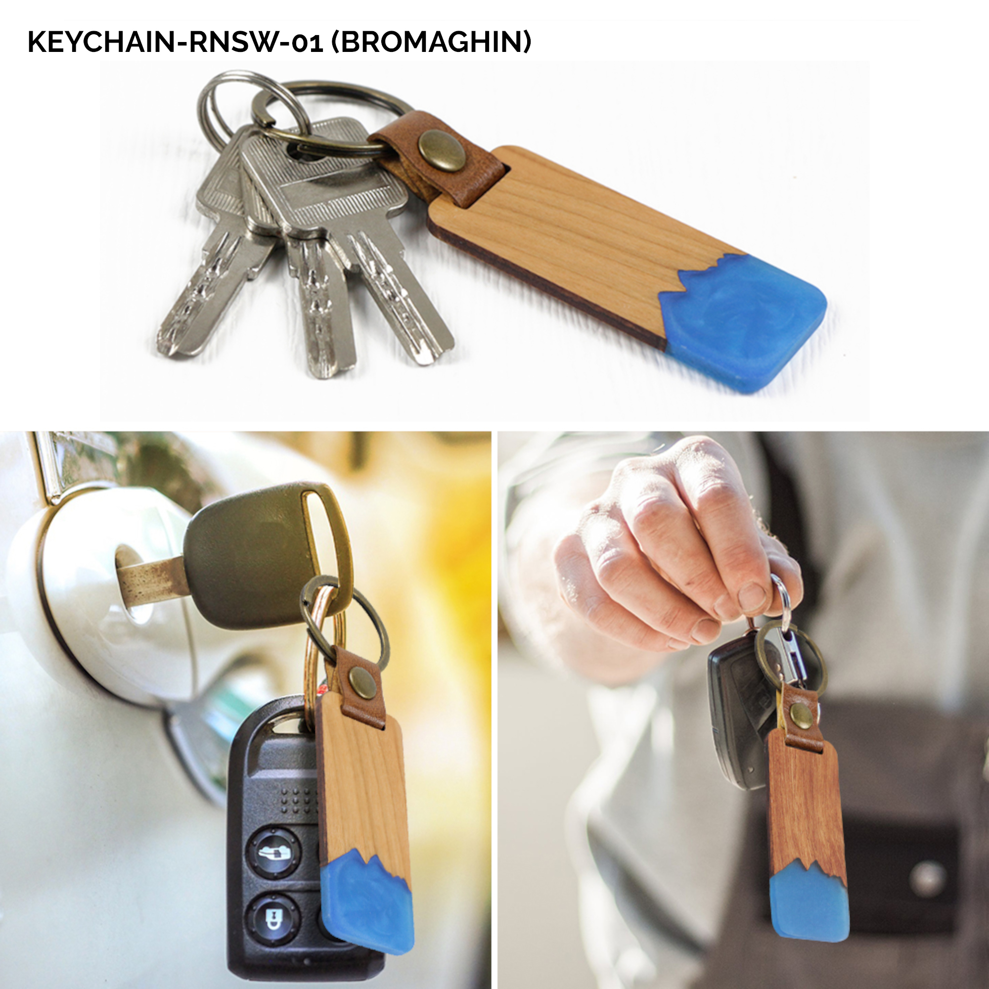 Resin & Wood Keychain (BROMAGHIN) 1