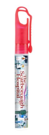 "SprayClip" 10 ml. Antibacterial Hand Sanitizer Spray Pump Bottle with Carabiner Clip Cap(PhotoImage 1