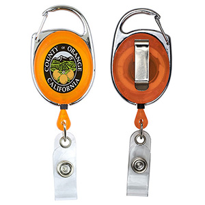 "Oberlin Pl" Full-Color Retractable Carabiner Style Badge Reel & Badge Holder 1