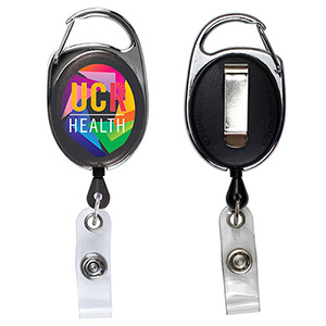 "Oberlin Pl" Full-Color Retractable Carabiner Style Badge Reel & Badge Holder 1
