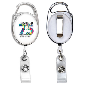 "Oberlin Pl" Full-Color Retractable Carabiner Style Badge Reel & Badge Holder 1