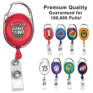 "Oberlin Pl" Full-Color Retractable Carabiner Style Badge Reel & Badge Holder 1