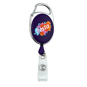 "Oberlin Pl" Full-Color Retractable Carabiner Style Badge Reel & Badge Holder 1