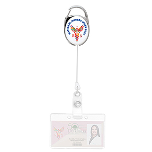 "Oberlin Pl" Full-Color Retractable Carabiner Style Badge Reel & Badge Holder 1
