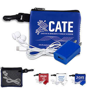 "TechMesh Charge" Mobile Tech Earbud & Charger Kit in Mesh Zipper Pouch 1 "TechMesh Charge" Mobile Tech Earbud & Charger Kit in Mesh Zipper Pouch 1