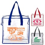 12"W x 12"H x 6"Gusset – "ARETE" Clear Vinyl Stadium Compliant Tote Bag with Zipper 1 12"W x 12"H x 6"Gusset – "ARETE" Clear Vinyl Stadium Compliant Tote Bag with Zipper 1