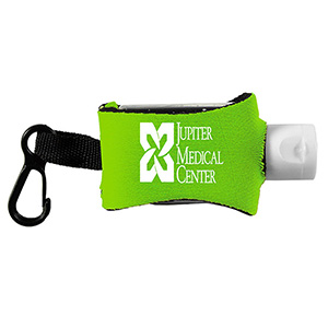 "SanPal Sleeve" .5 oz Hand Sanitizer Antibacterial Gel in Clip-On Neoprene Sleeve Cover 1