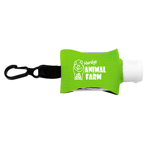 "SanPal Sleeve" .5 oz Hand Sanitizer Antibacterial Gel in Clip-On Neoprene Sleeve Cover 1