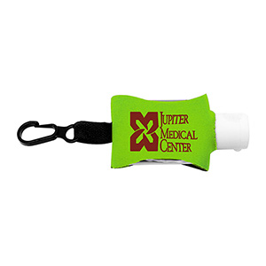 "SanPal Sleeve" .5 oz Hand Sanitizer Antibacterial Gel in Clip-On Neoprene Sleeve Cover 1