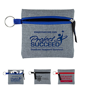 "CAPRI" Heathered Gray Zipper Pouch 1 "CAPRI" Heathered Gray Zipper Pouch 1