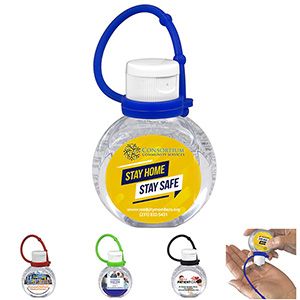 "Santiago" 1 oz.Hand Sanitizer Antibacterial Gel with Adjustable Silicone Carry Strap - Full Color 1 "Santiago" 1 oz.Hand Sanitizer Antibacterial Gel with Adjustable Silicone Carry Strap - Full Color 1