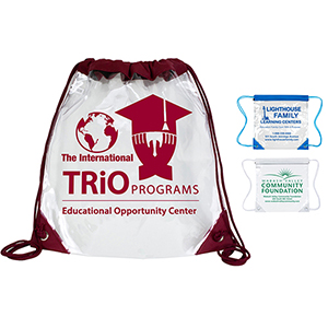 "Harris" Clear Vinyl Stadium Compliant Cinch Pack Backpack 1