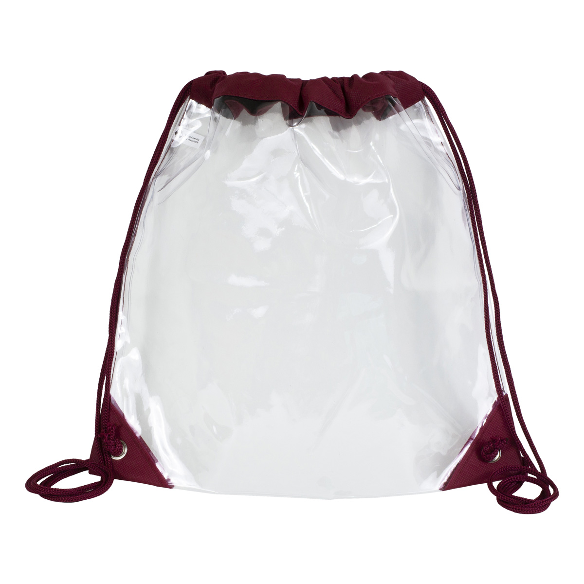 "Harris" Clear Vinyl Stadium Compliant Cinch Pack Backpack 1