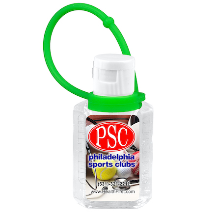 "Sanpal XL Connect" 2 oz Hand Sanitizer Antibacterial Gel with Colorful Silicone Carry Leash 1
