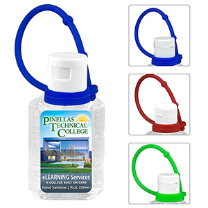 "Sanpal XL Connect" 2 oz Hand Sanitizer Antibacterial Gel with Colorful Silicone Carry Leash 1