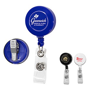 "VALUEPLUS" Round Retractable Badge Reel and Badge Holder with Rotating Alligator Clip Attachment 1 "VALUEPLUS" Round Retractable Badge Reel and Badge Holder with Rotating Alligator Clip Attachment 1