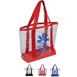 19"W x 13 ½"H x 6"Gusset - "BONDI" Jumbo Clear Zippered Tote Bag 1 19"W x 13 ½"H x 6"Gusset - "BONDI" Jumbo Clear Zippered Tote Bag 1