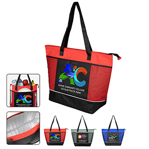 (22"Wx16"Hx7½") Gusset - "FROST LINE" Super-Sized Insulated Zipper Cooler Tote 1 (22"Wx16"Hx7½") Gusset - "FROST LINE" Super-Sized Insulated Zipper Cooler Tote 1