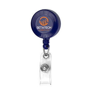 "Bellefontaine VL" Retractable Badge Reel & Badge Holder w/Rotating Alligator Clip (Spot Color) 1