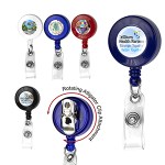 "Bellefontaine VL" Retractable Badge Reel & Badge Holder w/Rotating Alligator Clip (Spot Color) 1 "Bellefontaine VL" Retractable Badge Reel & Badge Holder w/Rotating Alligator Clip (Spot Color) 1