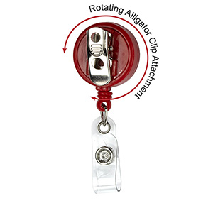 "Bellefontaine VL" Retractable Badge Reel & Badge Holder w/Rotating Alligator Clip (Spot Color) 1