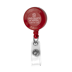 "Bellefontaine VL" Retractable Badge Reel & Badge Holder w/Rotating Alligator Clip (Spot Color) 1
