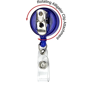 "Bellefontaine VL" Retractable Badge Reel & Badge Holder w/Rotating Alligator Clip (Spot Color) 1