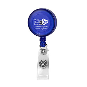 "Bellefontaine VL" Retractable Badge Reel & Badge Holder w/Rotating Alligator Clip (Spot Color) 1
