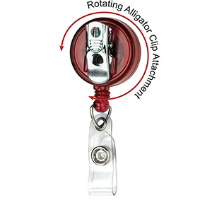 "Bellefontaine VL" Retractable Badge Reel & Badge Holder w/Rotating Alligator Clip (Spot Color) 1