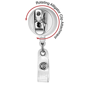"Bellefontaine VL" Retractable Badge Reel & Badge Holder w/Rotating Alligator Clip (Spot Color) 1