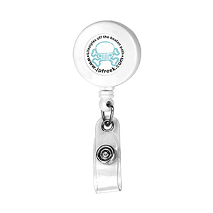 "Bellefontaine VL" Retractable Badge Reel & Badge Holder w/Rotating Alligator Clip (Spot Color) 1